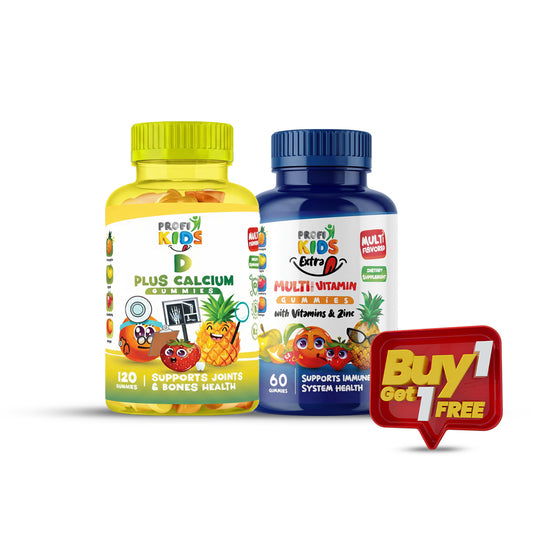 بروفي كيدز فيتامين د بلس كالسيوم 120 قطعة + مالتي فيتامين 60 قطعة هدية