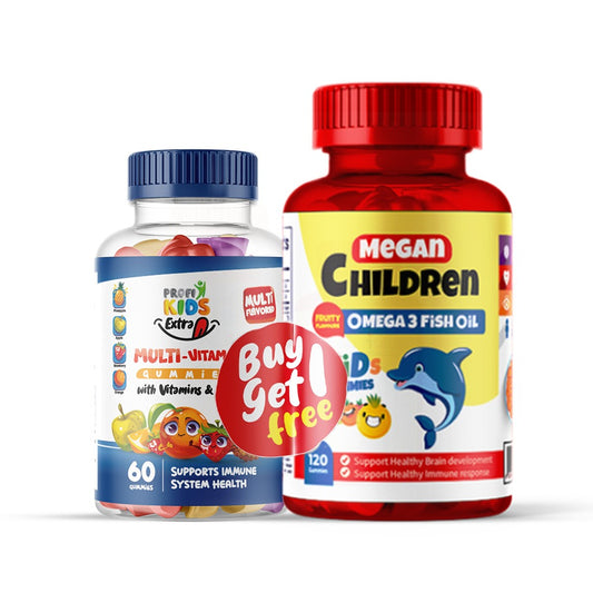 Mega Omega 3 (120 Pieces) + Profikids Multivitamin 60 Pieces (Free)