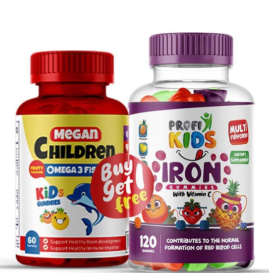 Profikids Iron (120 Pieces) + Mega Omega 3 (60 Pieces) as a Gift Offer