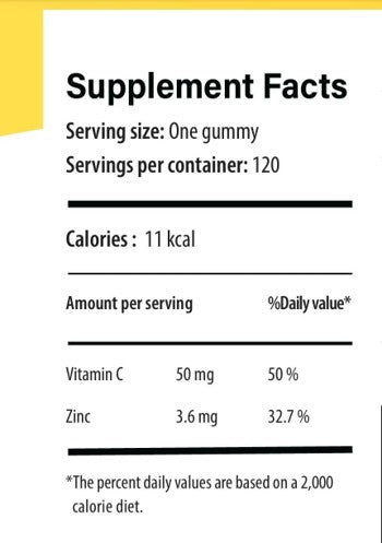 C-Zinc 120 Gummies + Extra Multivitamins 60 Gummies Free (Bundle)